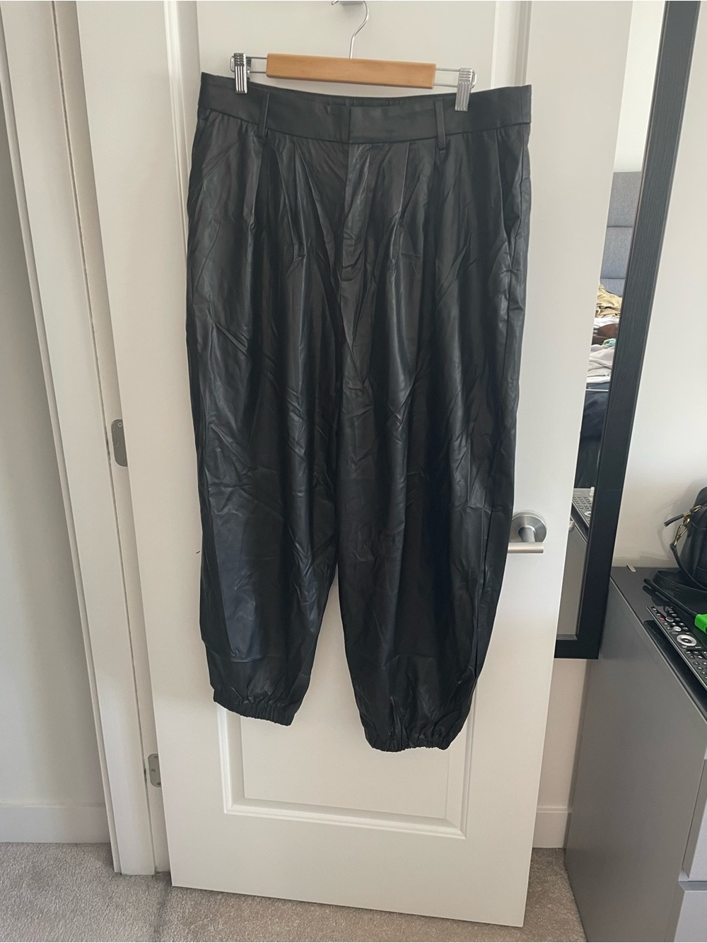 Banana Republic Black Faux Leather Pants